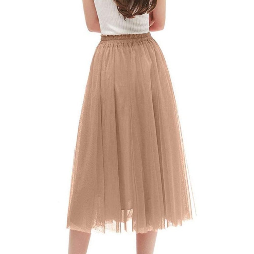 WOMEN'S Tulle Layered Skirts Champagne - Picture 4 of 4